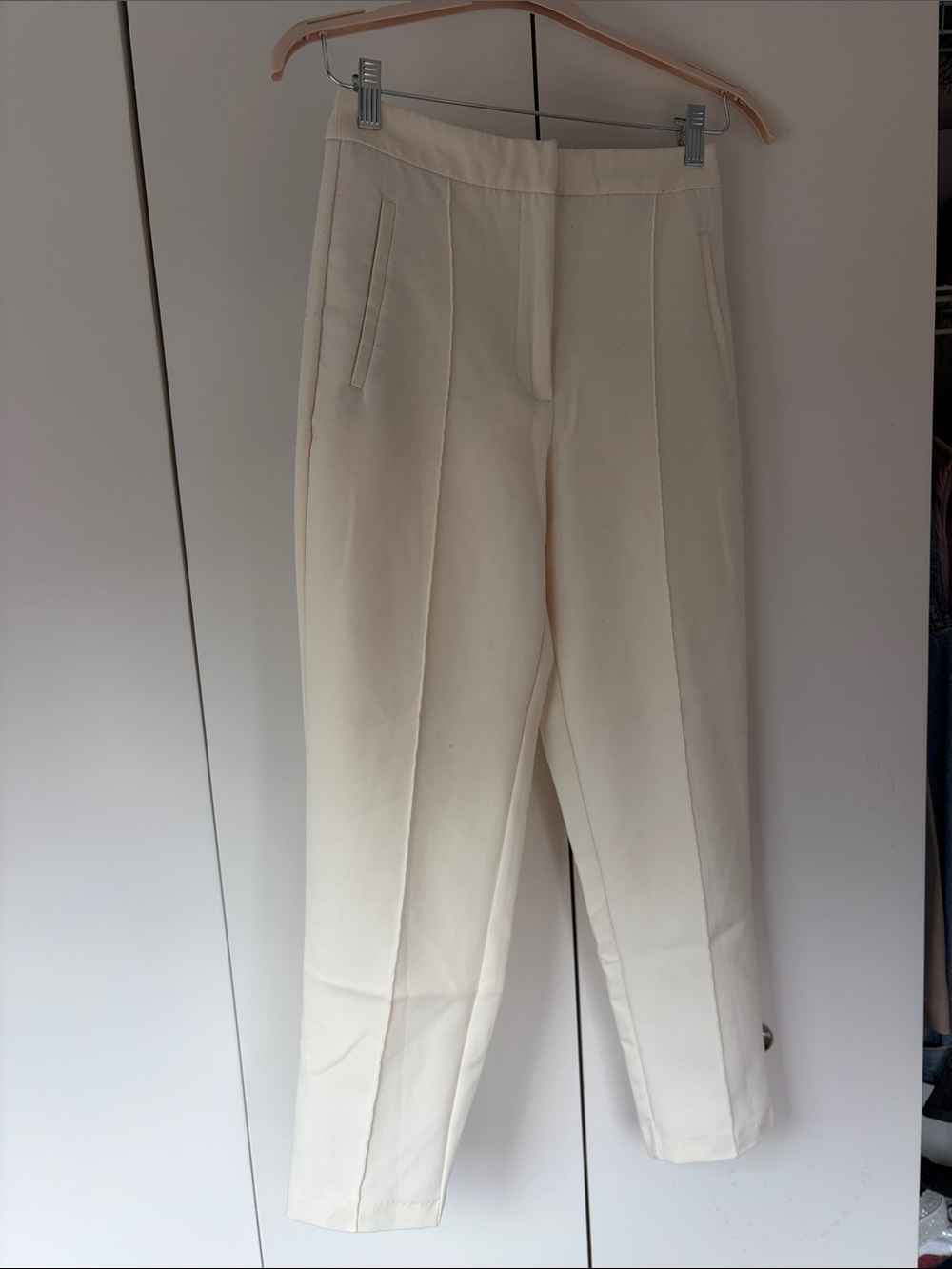 Zara Tailored High-Waist Cream Trousers